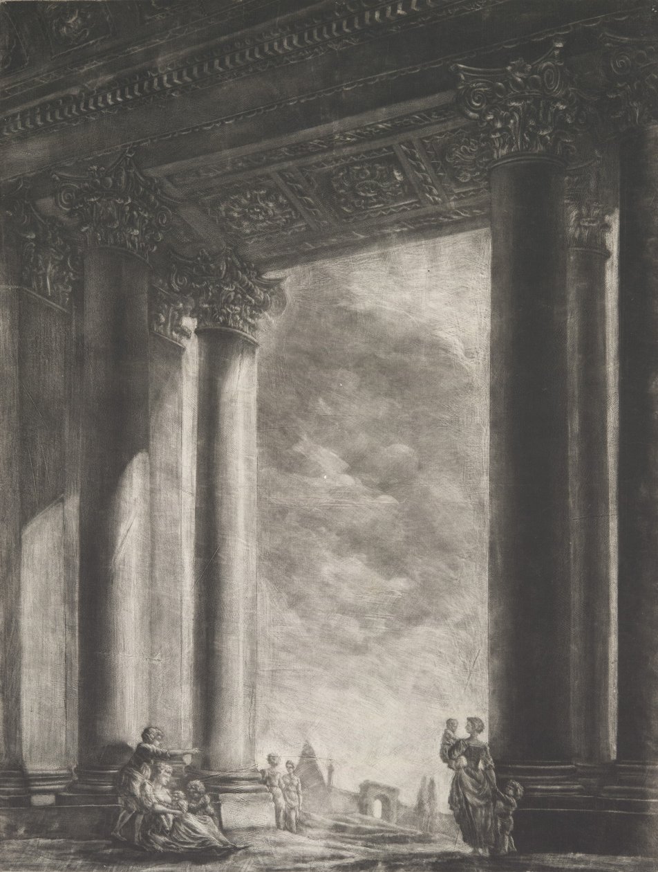 En vy över vestibulen av Santa Maria Maggiore i Rom, 1765-67. av Georges François Blondel