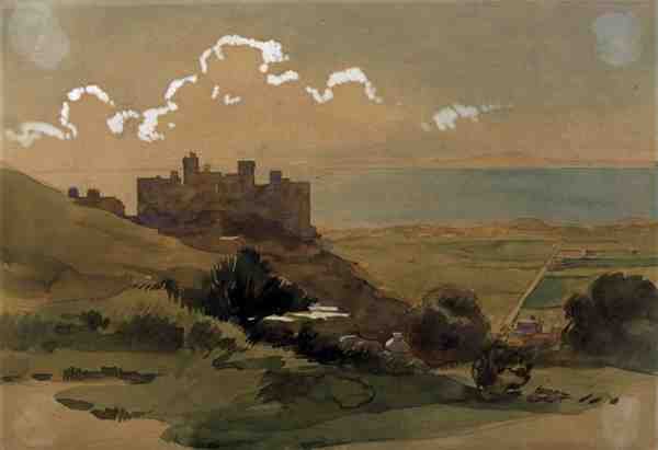 Harlech Castle, ca 1913 (akvarell) av Georges Gascoyne