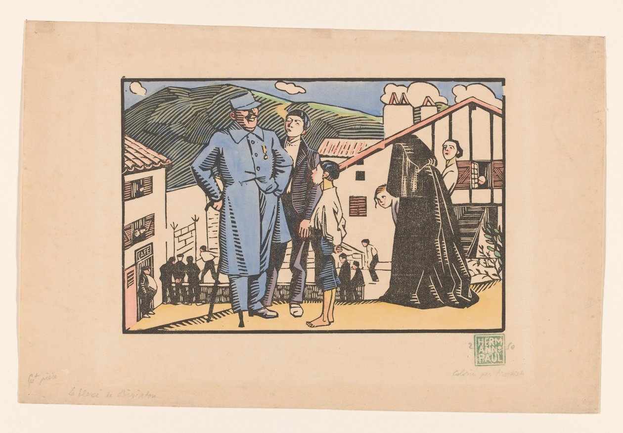 De sårade av Biriatou (originaltitel på objektet) av Georges Hermann Rene Paul (signed by artist)
