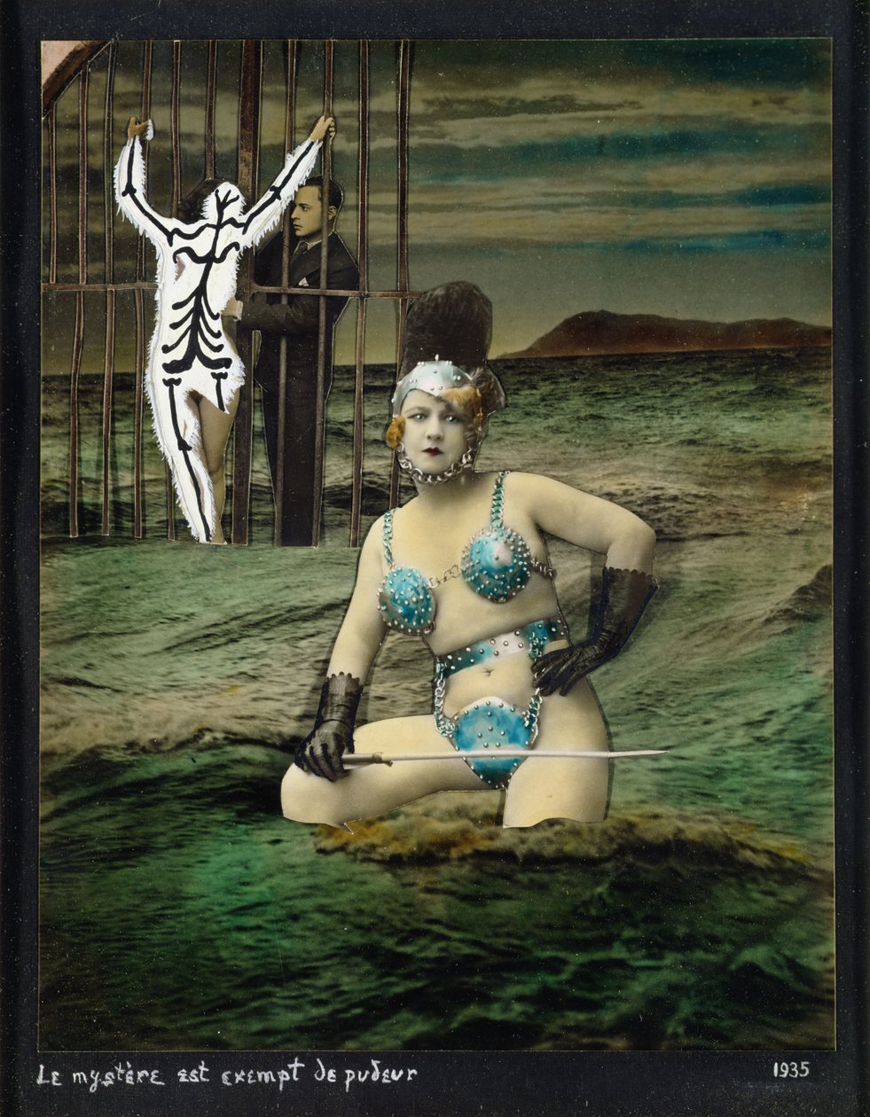 Le mystere est exempt de pudeur (Mysterium är undantaget från anständighet), 1935 (collage och gouache på papper) av Georges Hugnet