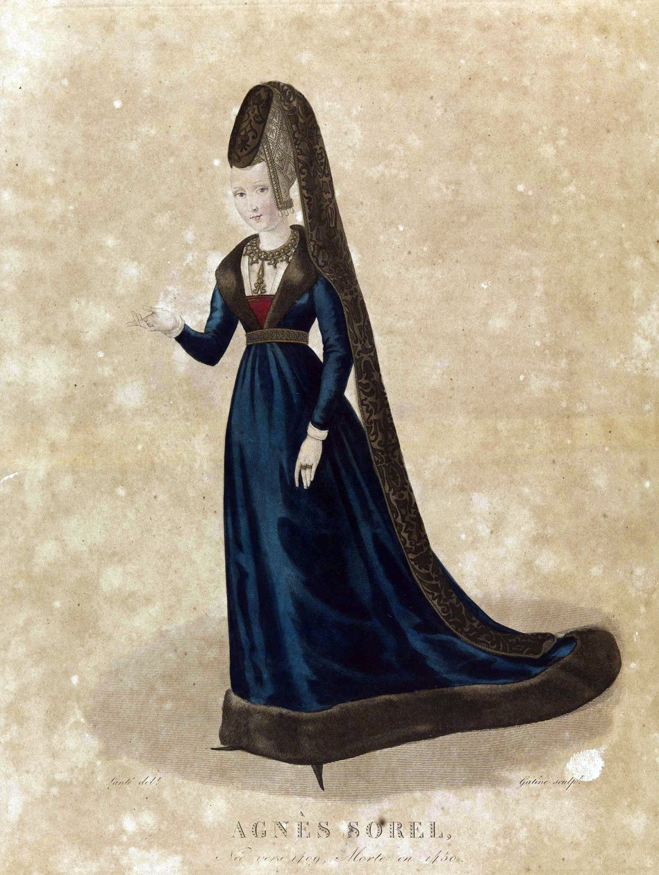 Agnes Sorel, sent 1700-tal (litografi) av Georges Jacques Gatine