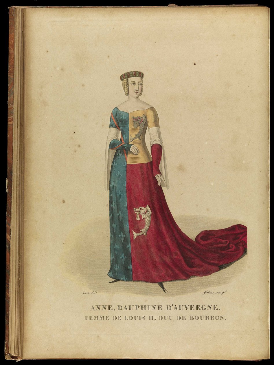 Anne av Auvergne 1358-1417, grevinna av Forez och hertiginna av Bourbon, sent 1700-tal. av Georges Jacques Gatine