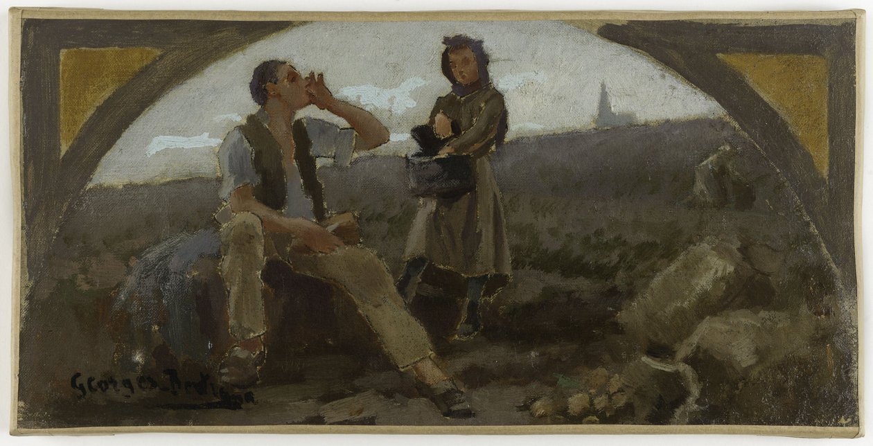 Skiss till matsalen på Hôtel de Ville de Paris: La pomme de terre, ca 1893 (olja på duk) av Georges Jules Bertrand