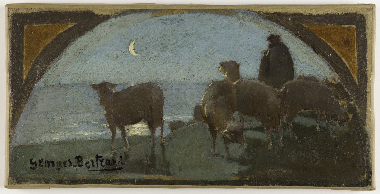 Skiss till matsalen på Hôtel de Ville de Paris: La viande de mouton, ca 1893 (olja på duk) av Georges Jules Bertrand
