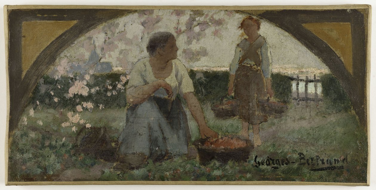 Skiss till matsalen på Hôtel de Ville de Paris: Les fraises, ca 1893 (olja på duk) av Georges Jules Bertrand