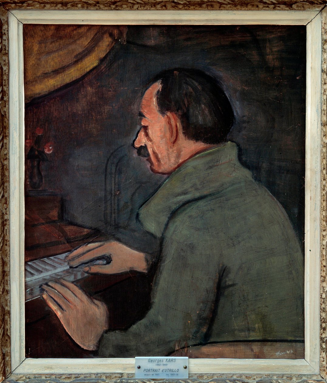 Porträtt av Maurice Utrillo (1883-1955), fransk målare. Målning av Georges Kars (1882-1955), 1900-talet. Olja på duk. Mått: 0,56 X 0,47 m. Lyon. Museum of Fine Arts. Försiktig! Användning av detta verk kan vara föremål för en begäran om tillstånd från tred av Georges Kars
