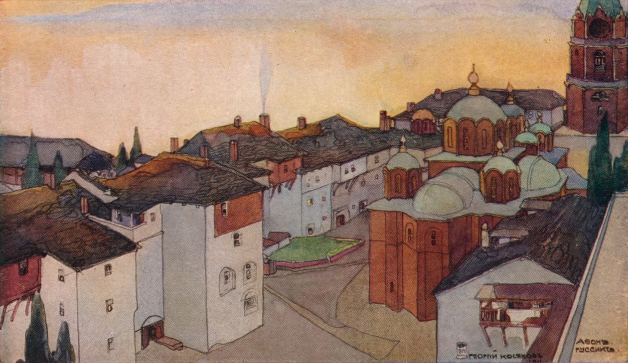 Det ryska klostret i Russico, c1800-talet av Georges Kossiakoff