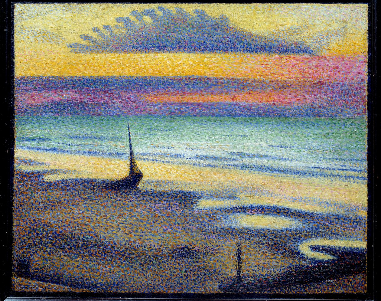 Stranden i Heist (Knokke-Heist eller Knokke-Heist, Belgien). Målning Georges Lemmen (1865-1916) Ec. Bel. av Georges Lemmen