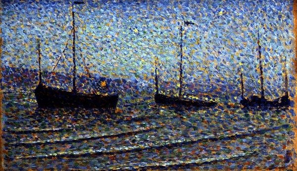 Fiskebåtar, ca 1891 (olja på papp) av Georges Lemmen