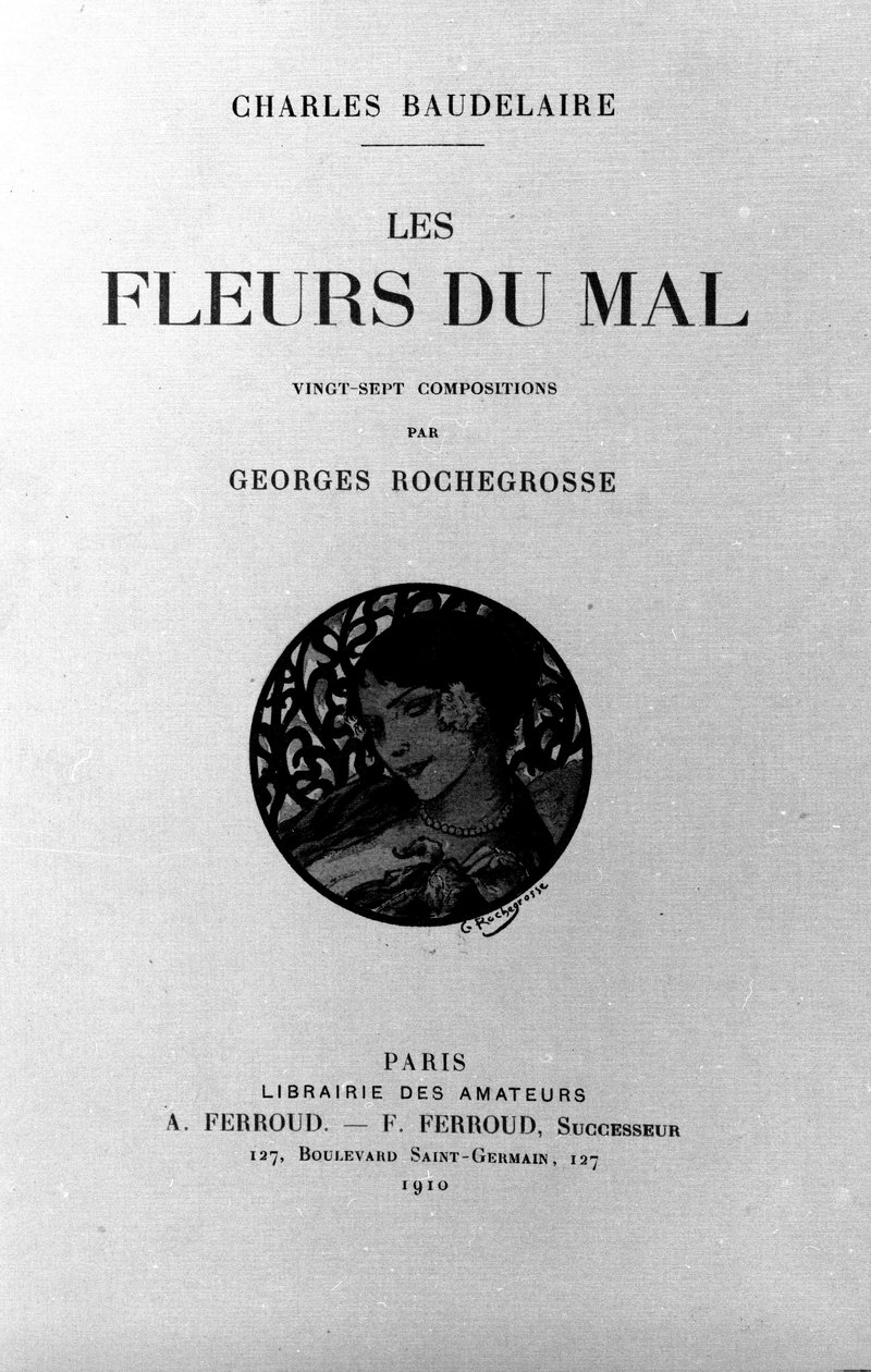 Frontispice av "Ondskans blommor" av Charles Baudelaire (1821-1867) illustrerad av Georges Antoine Rochegrosse (1859-1938) 1910 av Georges Marie Rochegrosse