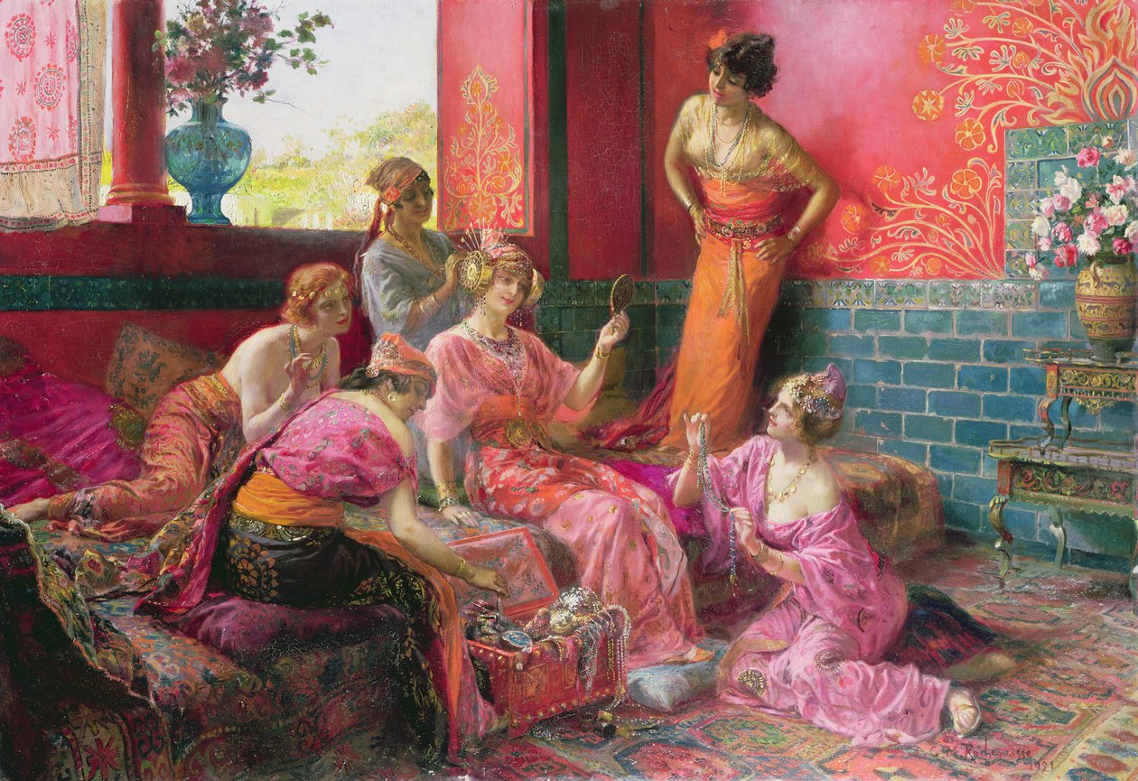Haremets döttrar, 1921 av Georges Marie Rochegrosse