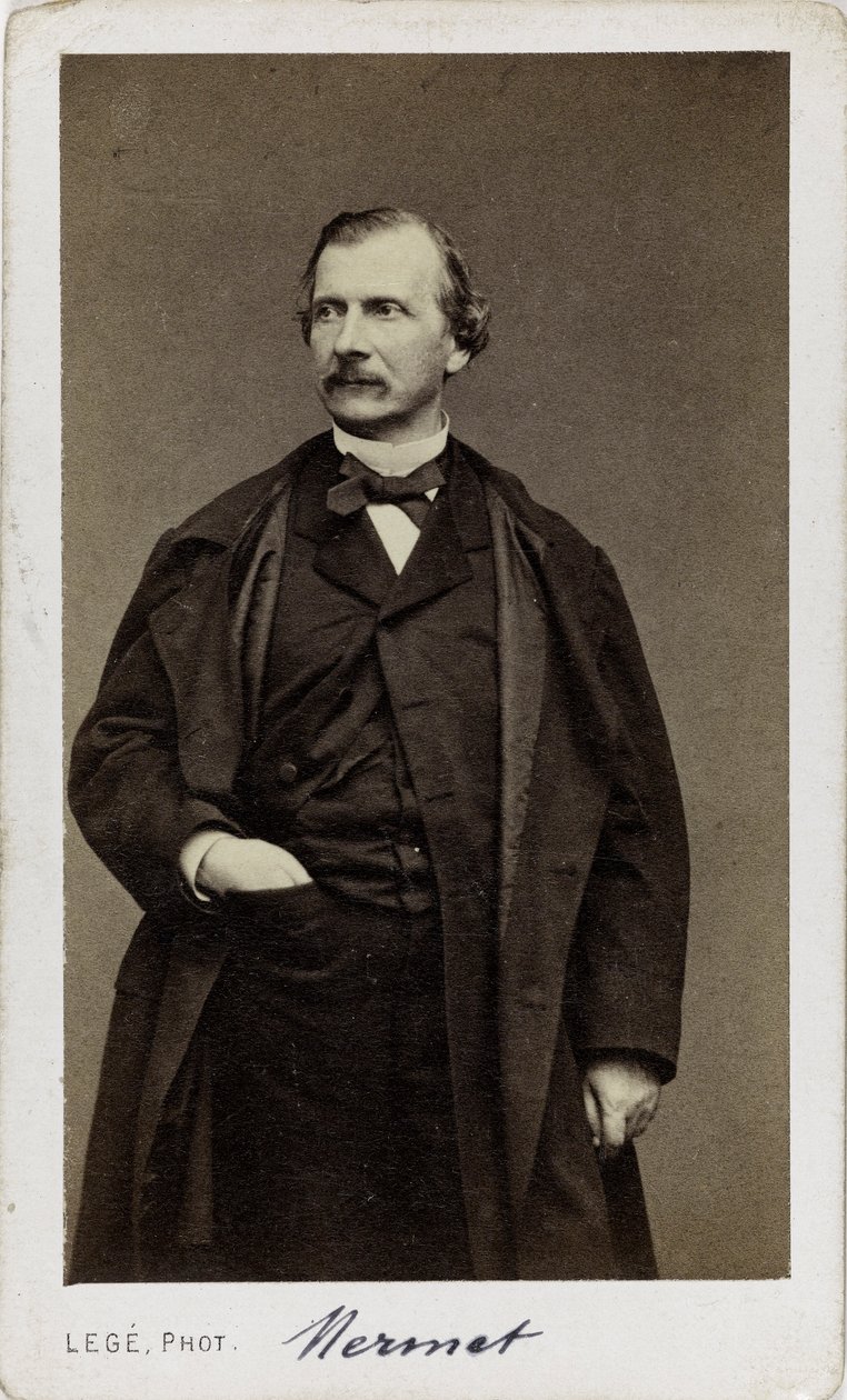 Porträtt av kompositören Auguste Mermet 1810-1889. av Georges Mathurin Legé