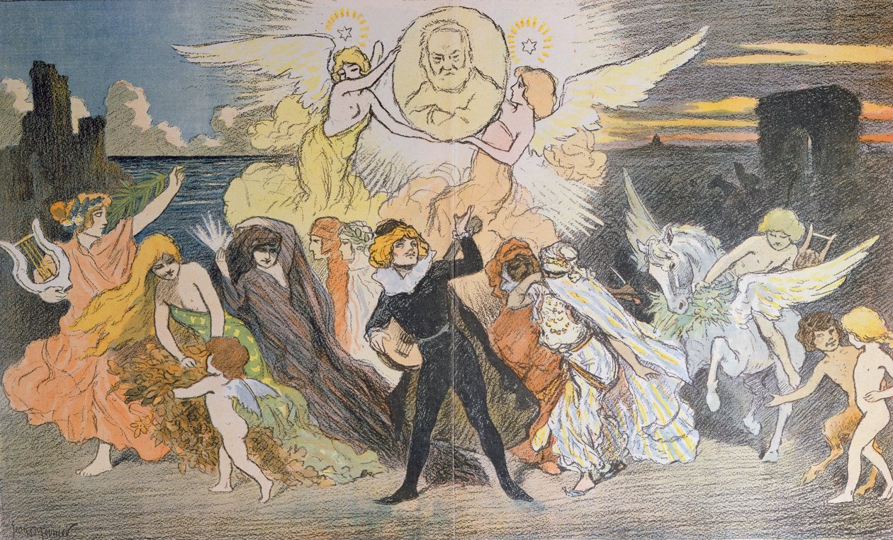Poetens apoteos, en hyllning till Victor Hugo (1802-85) för firandet av hundraårsdagen av hans födelse, 1902 av Georges Meunier