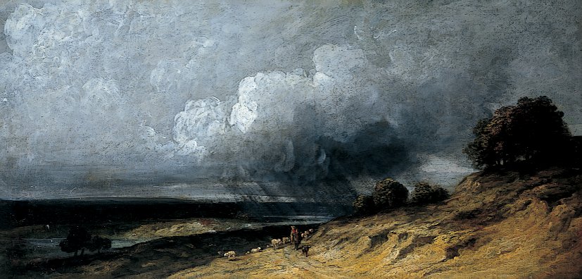Storm över Montmartre, ca 1763-1843 (olja på papper) av Georges Michel