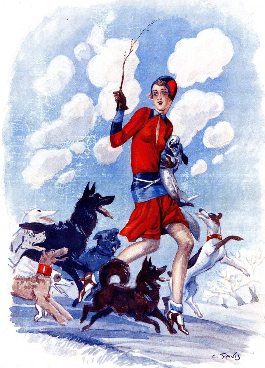 Vårens rackare, mammas flicka i fara - illustration från la Vie Parisienne av Georges Pavis