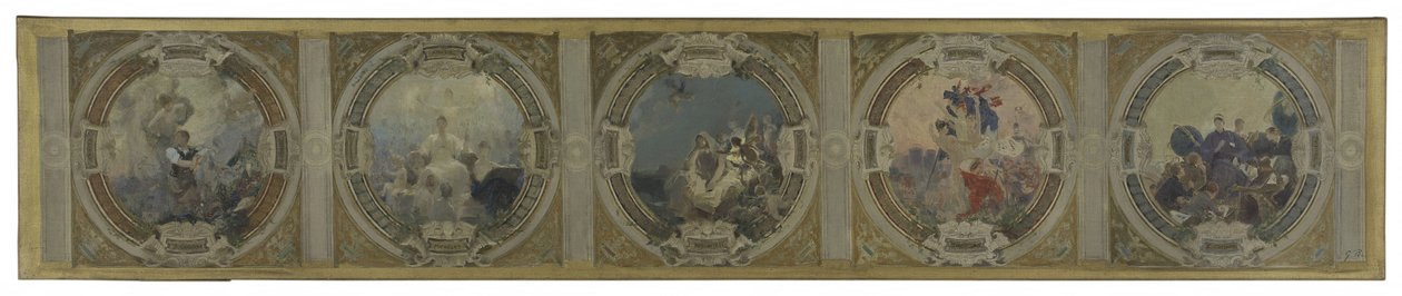 Skiss för Lobau-galleriet i Paris stadshus: Konst. Historia. Filosofi. Den franska revolutionen. Vetenskap av Georges Picard