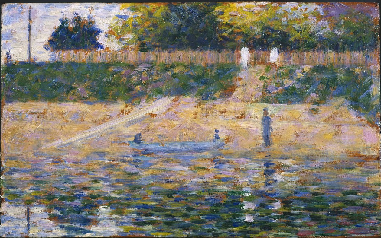 Båtar nära stranden vid Asnieres, ca. 1883. av Georges Pierre Seurat