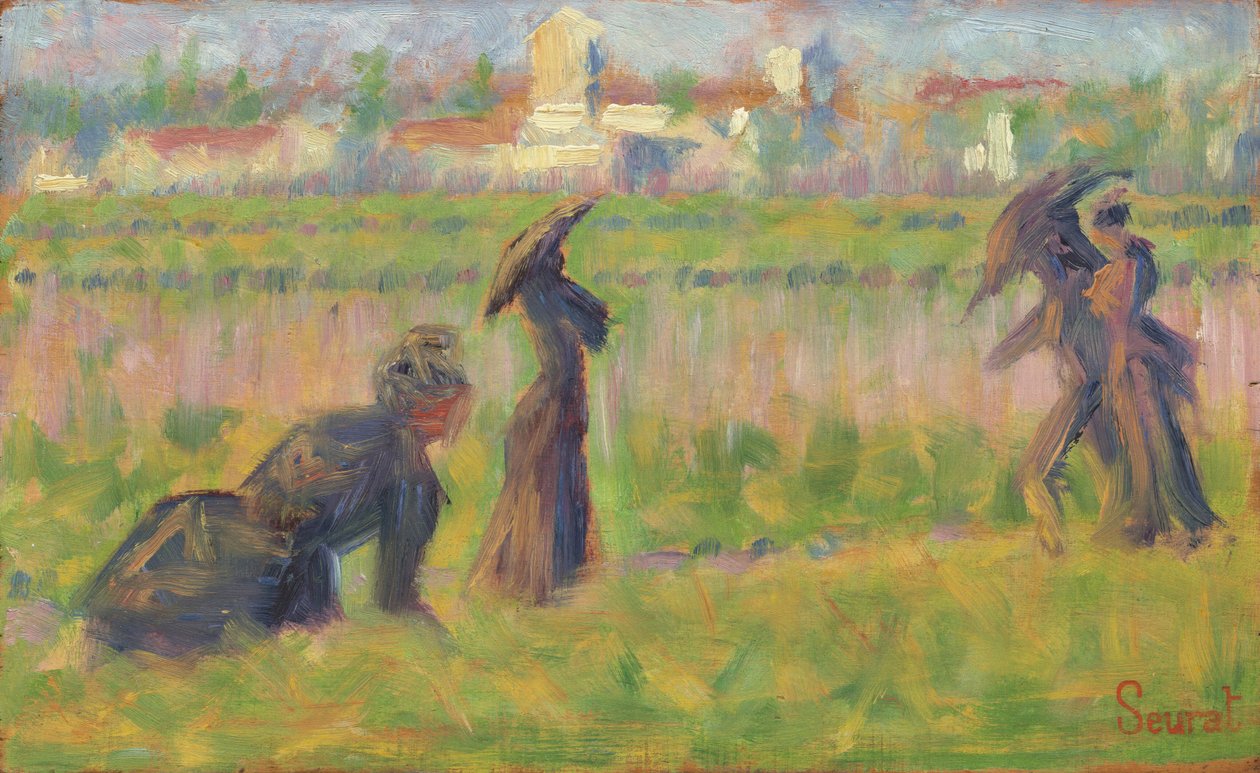 Figurer i ett landskap, ca. 1883. av Georges Pierre Seurat