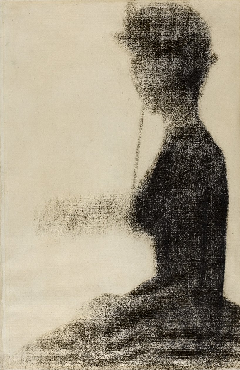 Sittande kvinna med ett parasoll av Georges Pierre Seurat