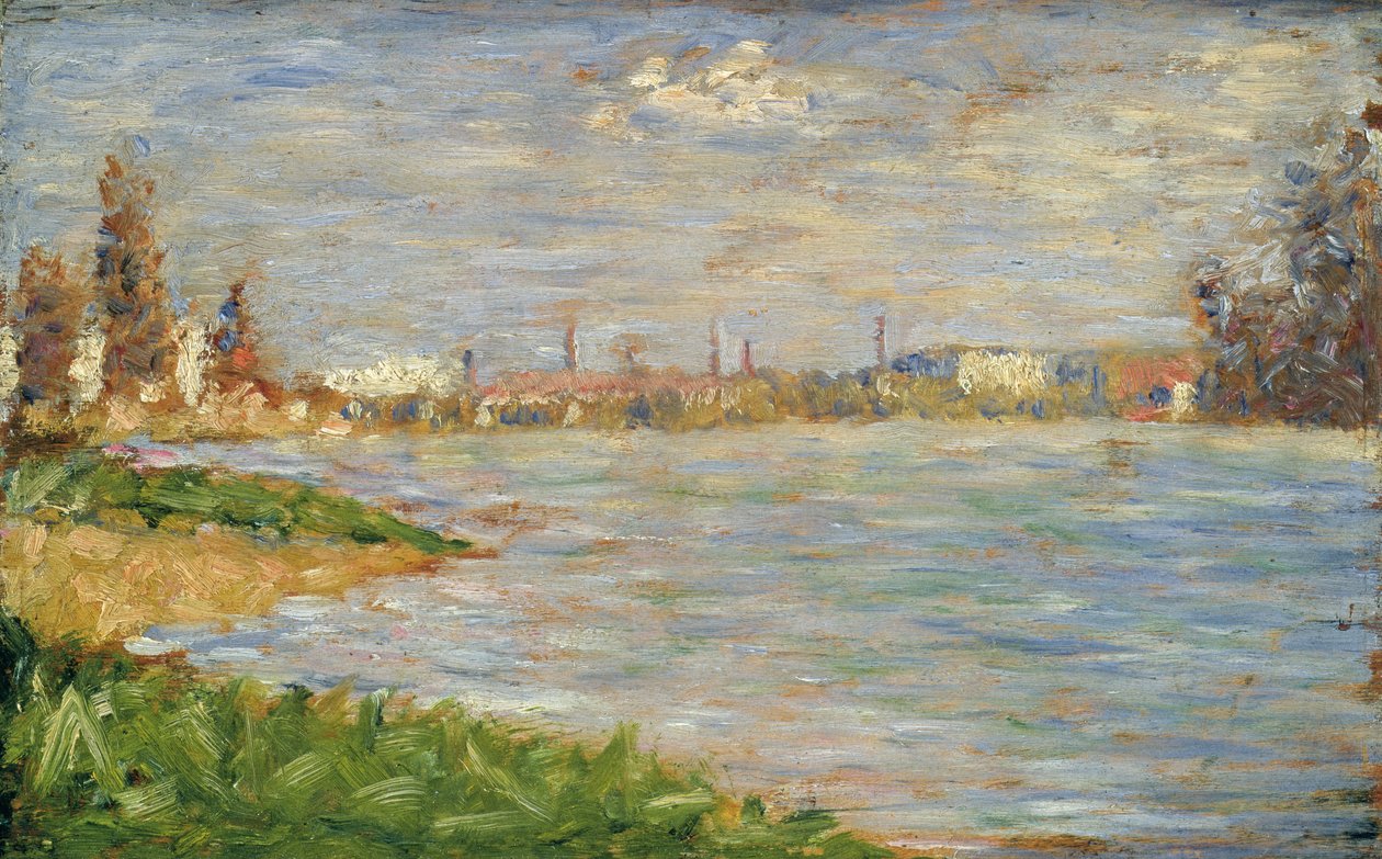 The River Banks, ca 1883 (olja på panel) av Georges Pierre Seurat