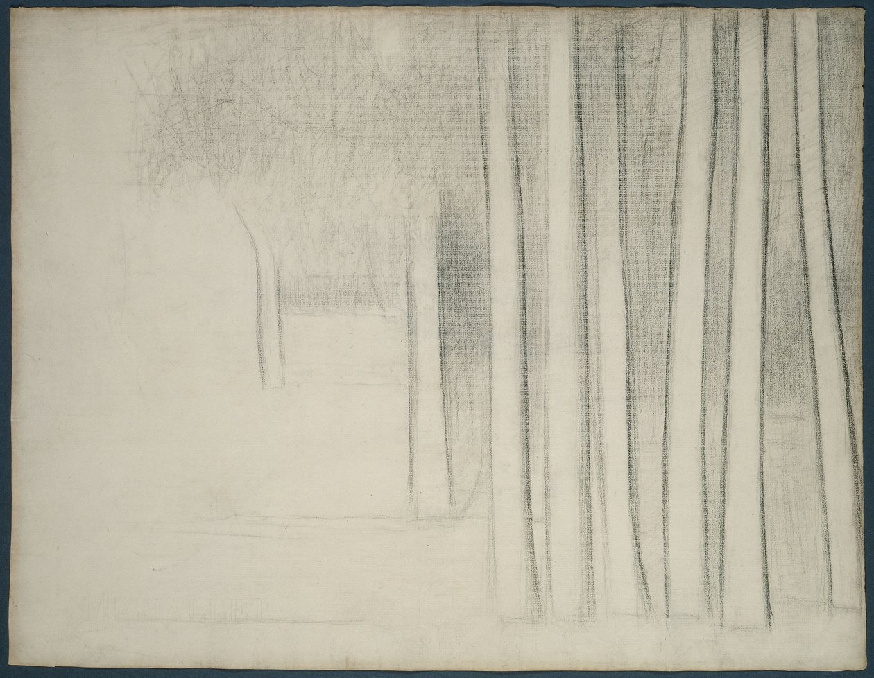 Trädstammar (studie för La Grande Jatte) av Georges Pierre Seurat