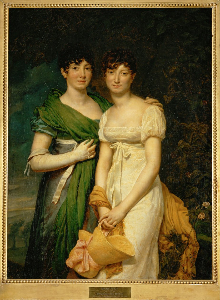 Mesdemoiselles Molien, brorsdöttrar till greve Molien, Napoleon I:s finansminister ... av Georges Rouget