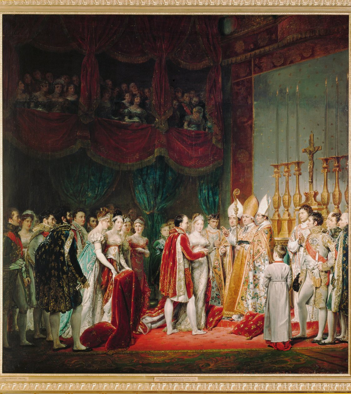 Napoleon I:s och Marie Louise av Habsburg-Lothringens bröllop ... (målning på duk) av Georges Rouget
