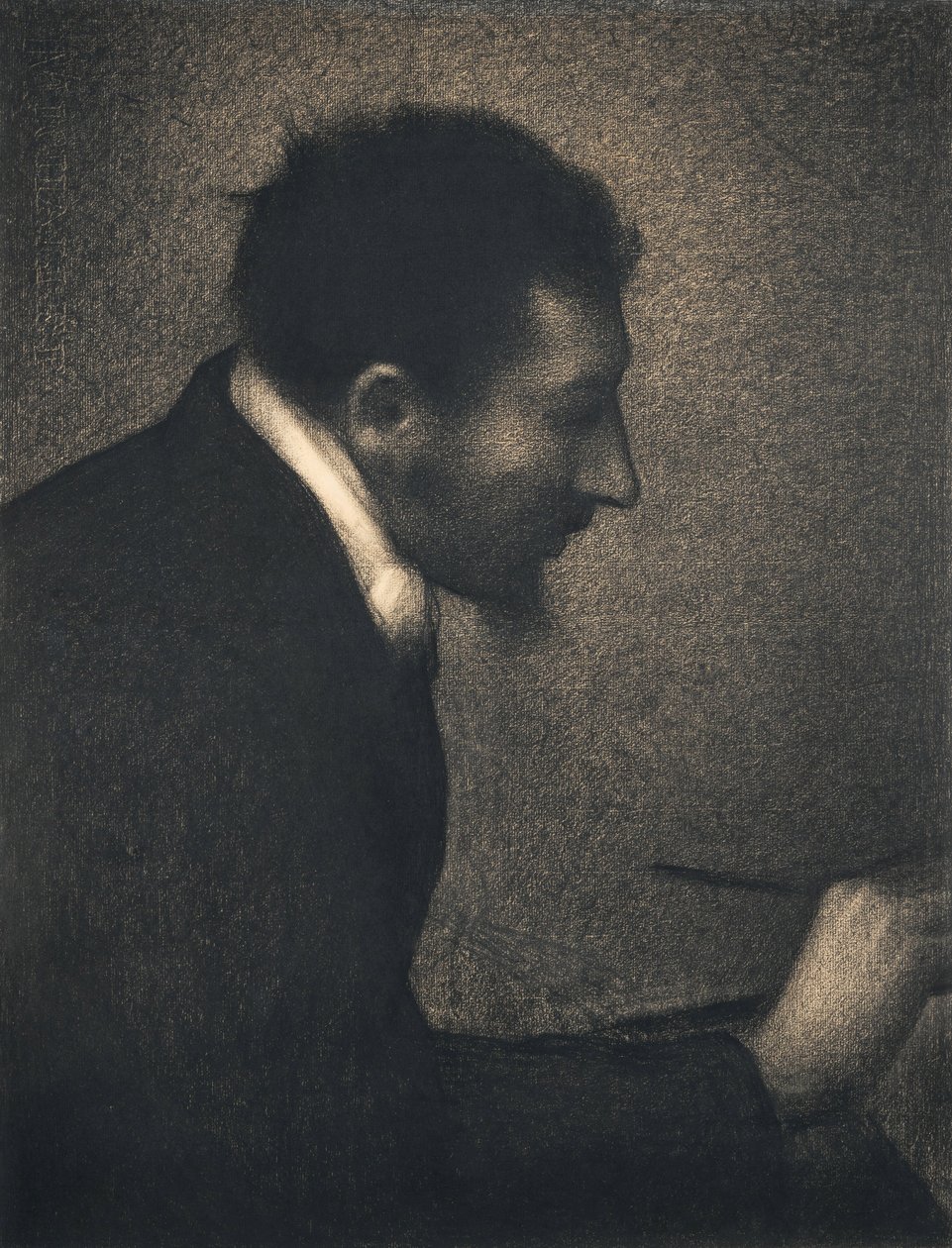 Aman-Jean, 1882-83 (fortsatt krita på Michaelets papper) av Georges Seurat