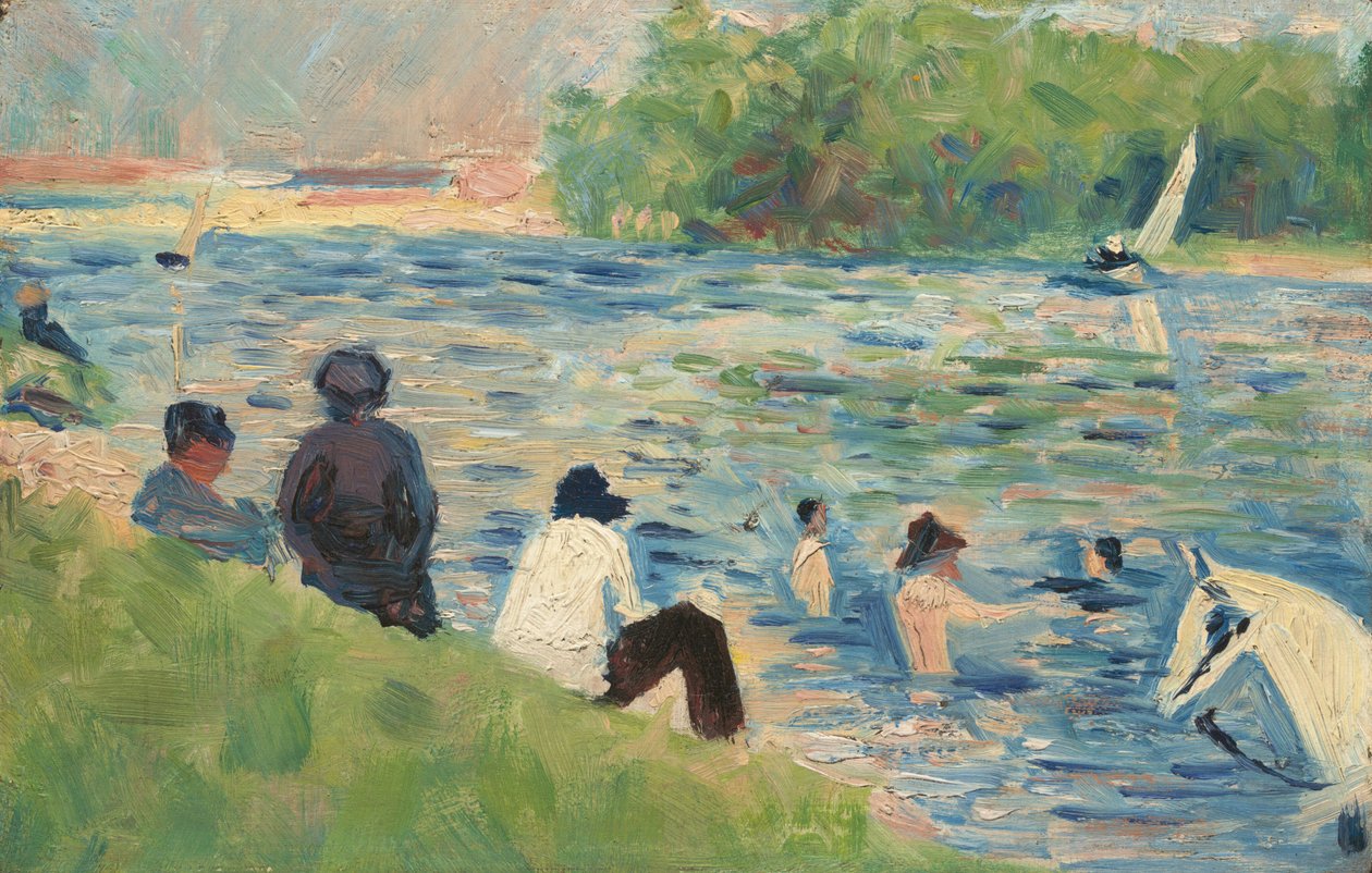Badande (Studie för "Badande i Asnières") av Georges Seurat