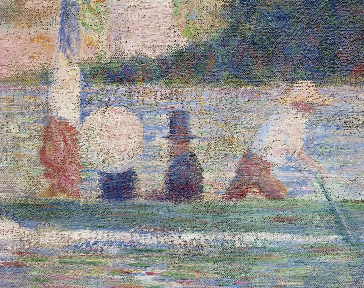 Badande i Asnieres, 1884 detalj av 2136 av Georges Seurat