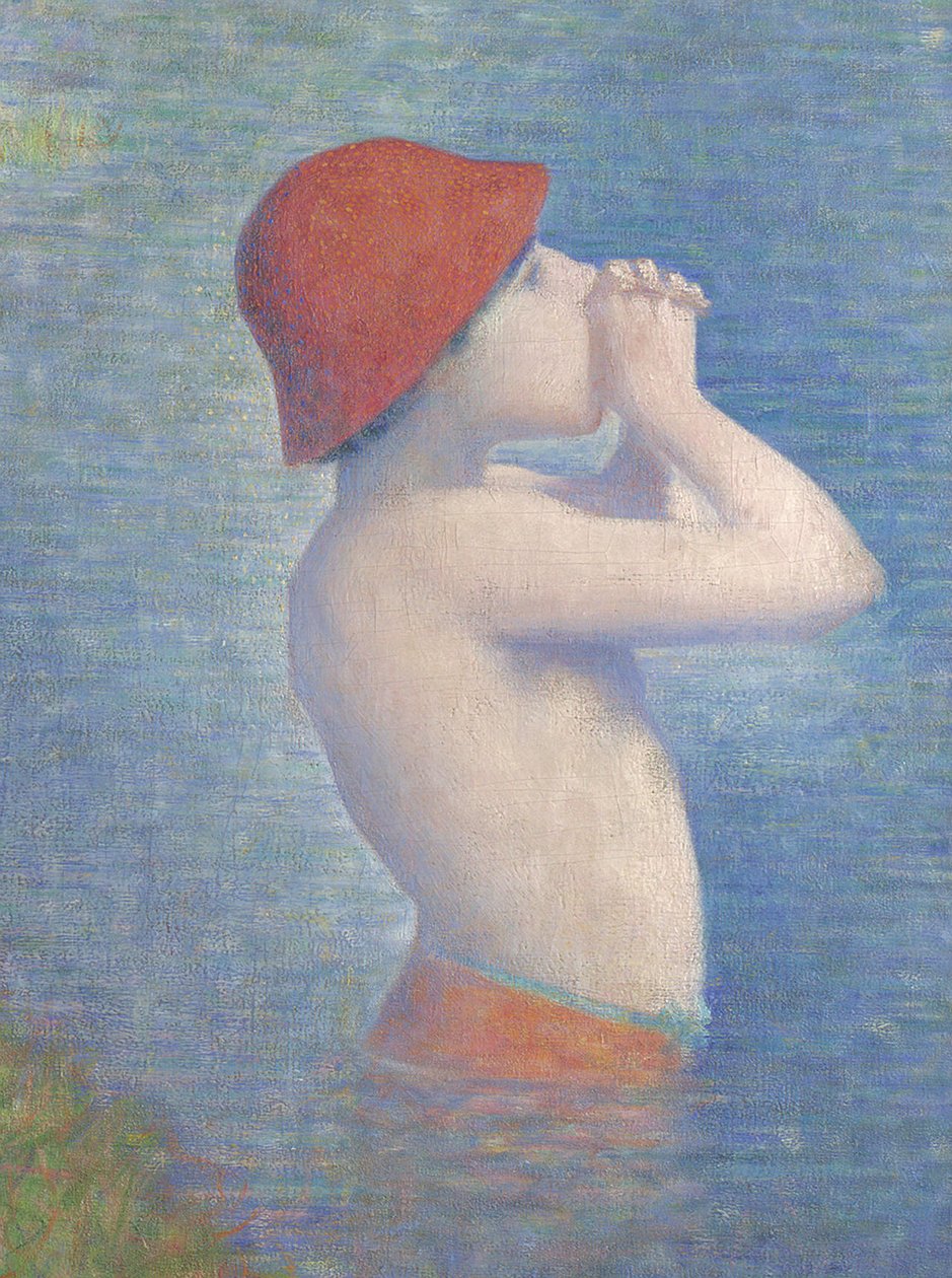 Detalj av badgästerna i Asnières, 1884 av Georges Seurat