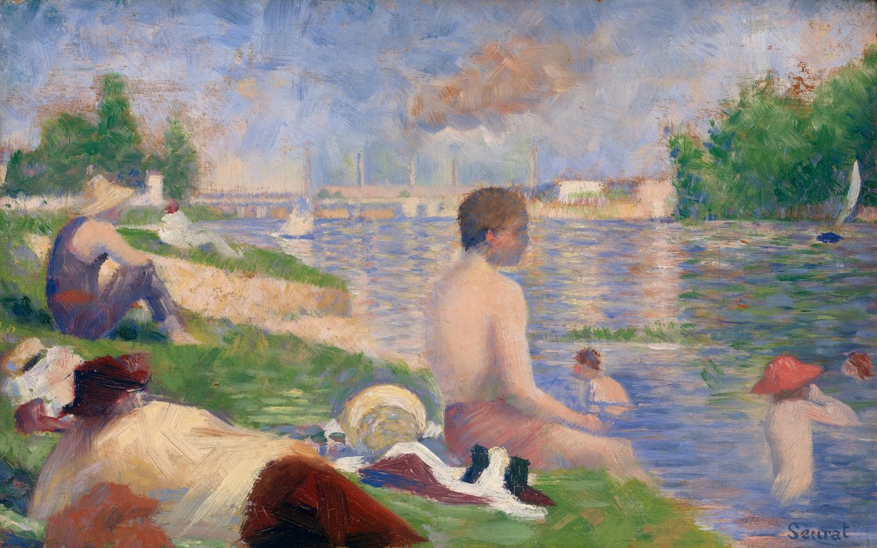 Slutlig studie för "Badare vid Asnières" av Georges Seurat