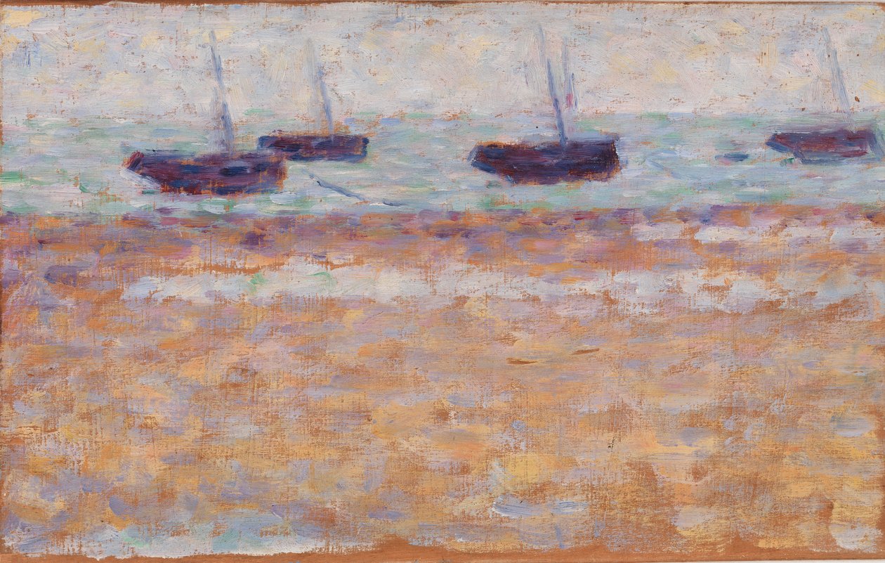 Fyra båtar på Grandcamp av Georges Seurat