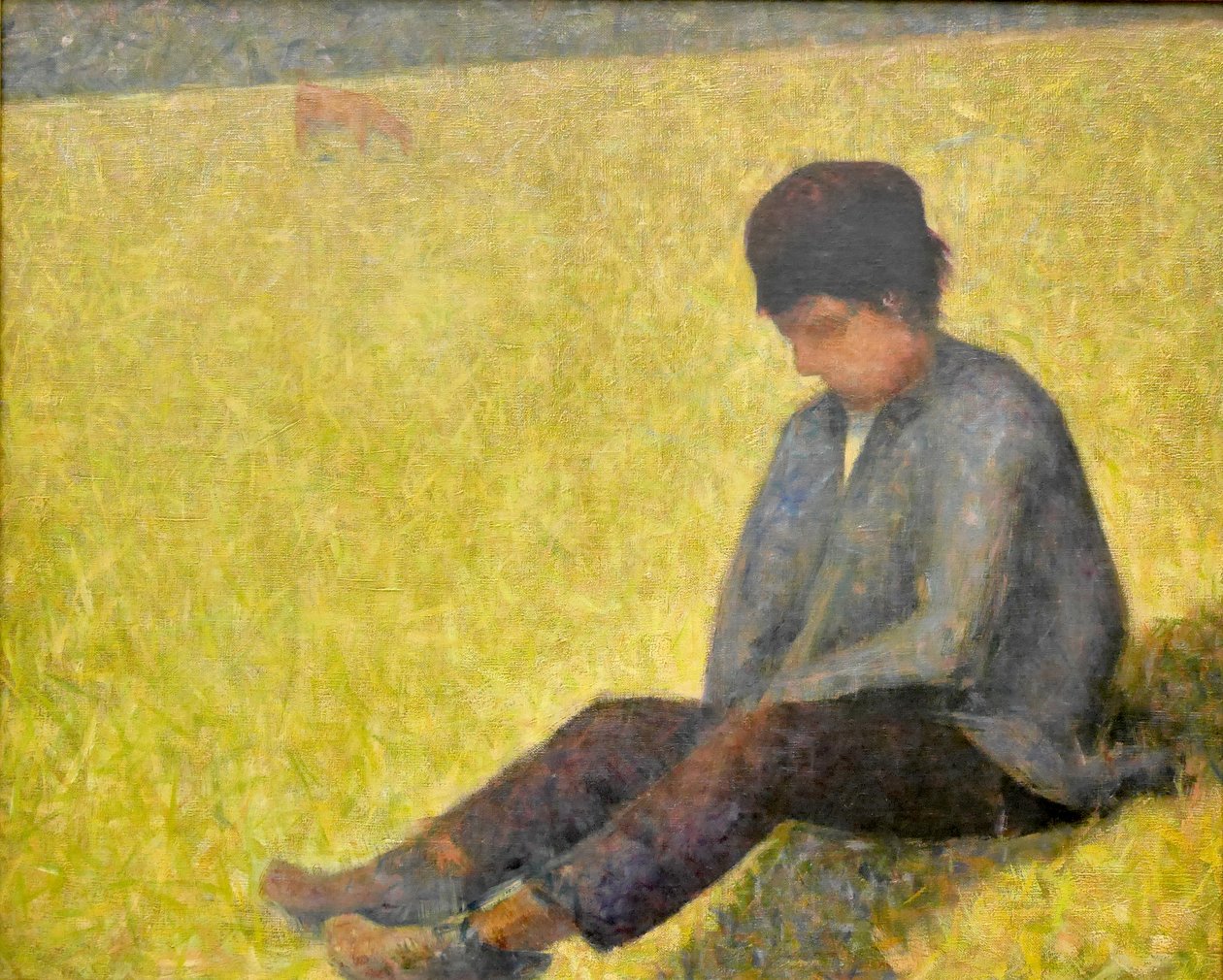Tyska: Pojke som sitter på en äng Pojke som sitter på en äng av Georges Seurat