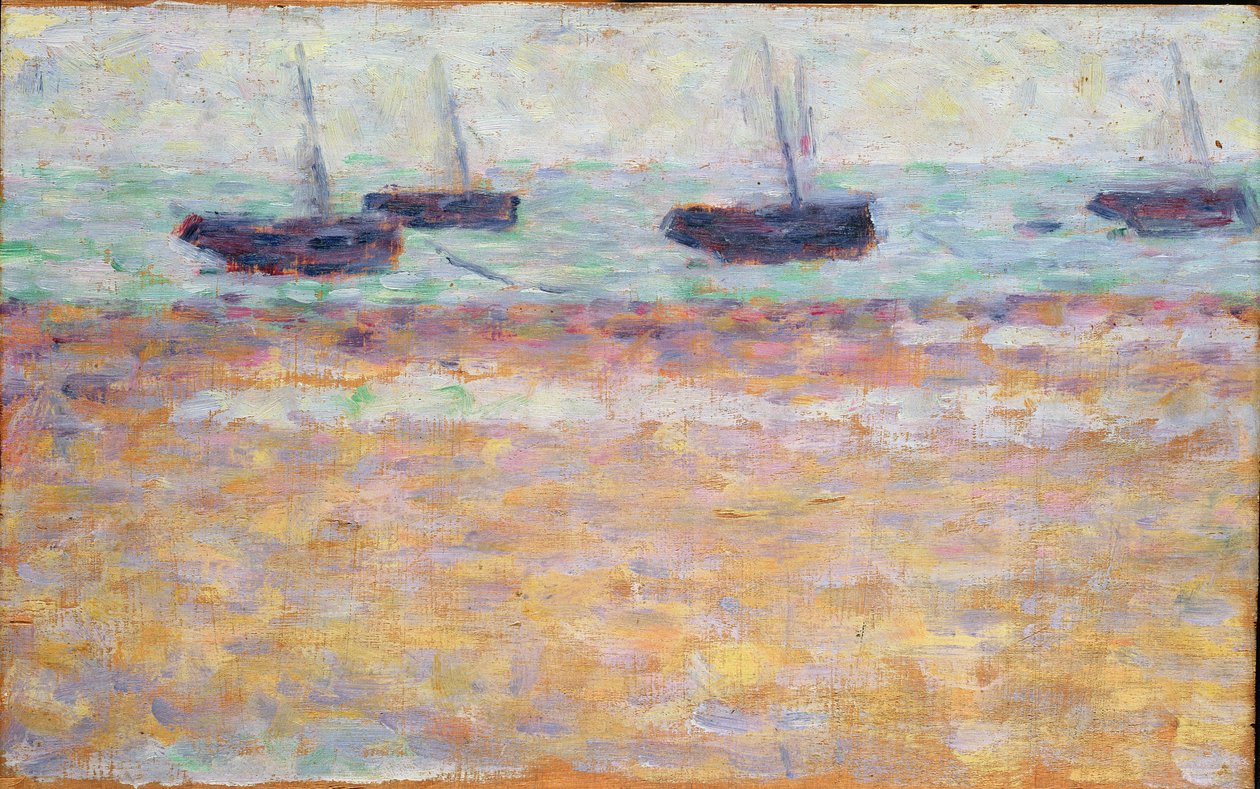 Hamnen i Grandcamp (fyra båtar) av Georges Seurat