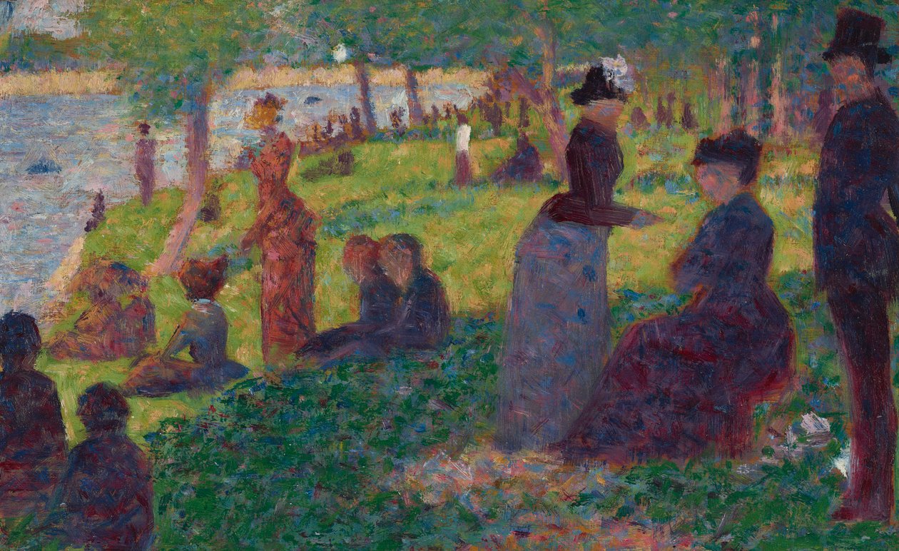 Oljeskiss för "En söndag på La Grande Jatte — 1884" av Georges Seurat