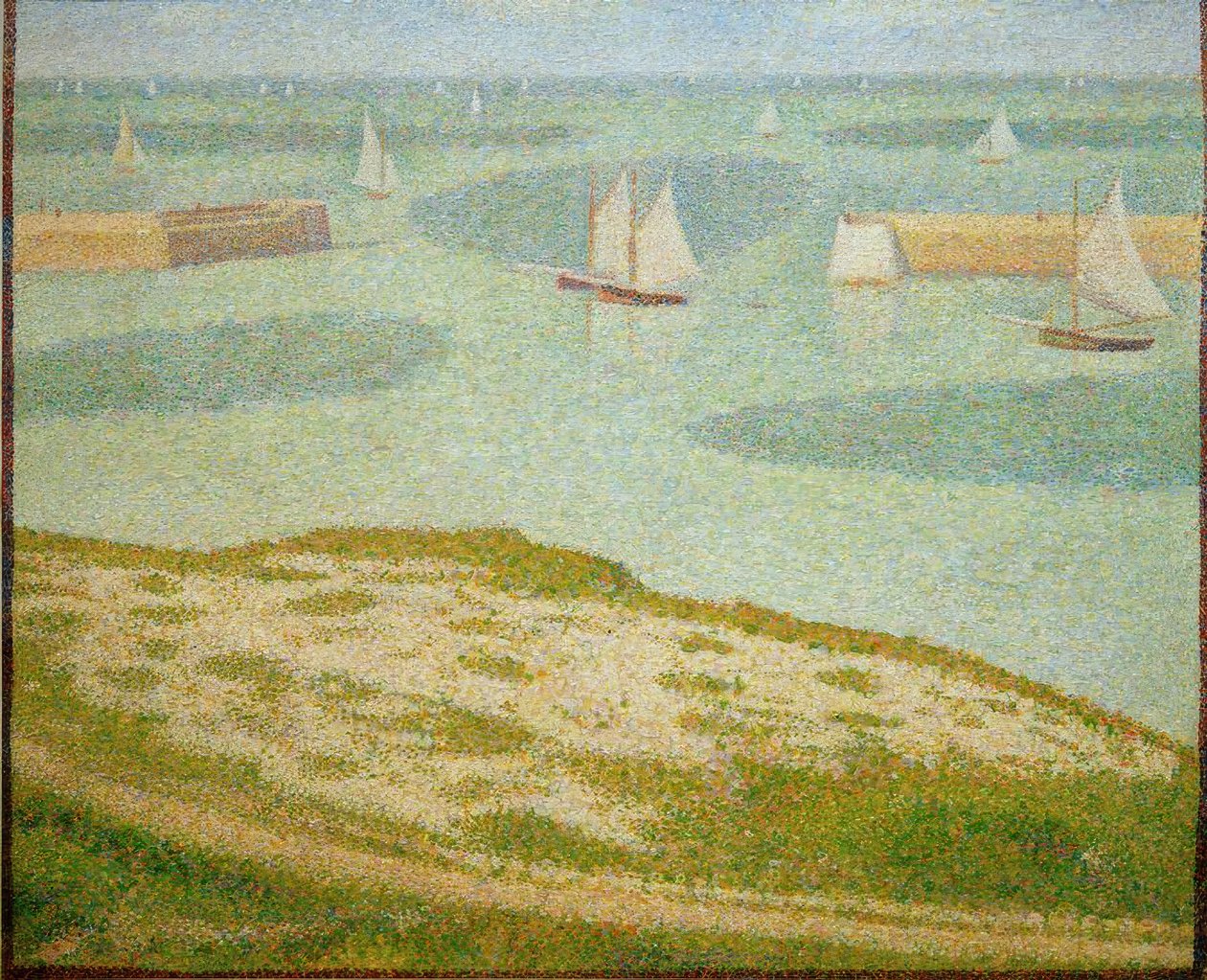 Port-en-Bessin, ingång till yttre hamnen av Georges Seurat