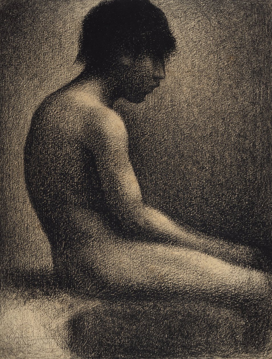 Sittande nakenbild: Studie till "Une Baignade av Georges Seurat