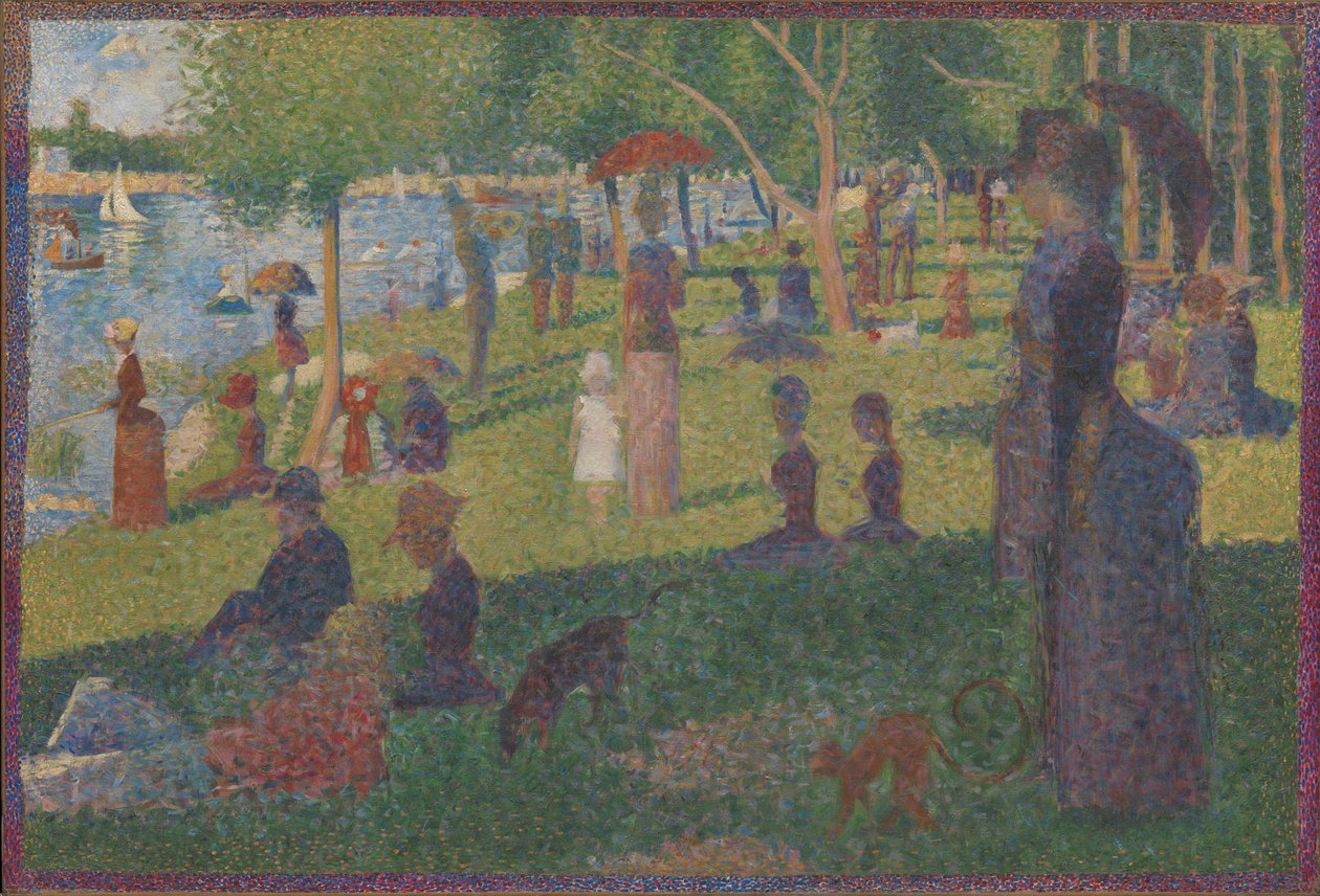 Studera för En söndag på La Grande Jatte, 1884 av Georges Seurat