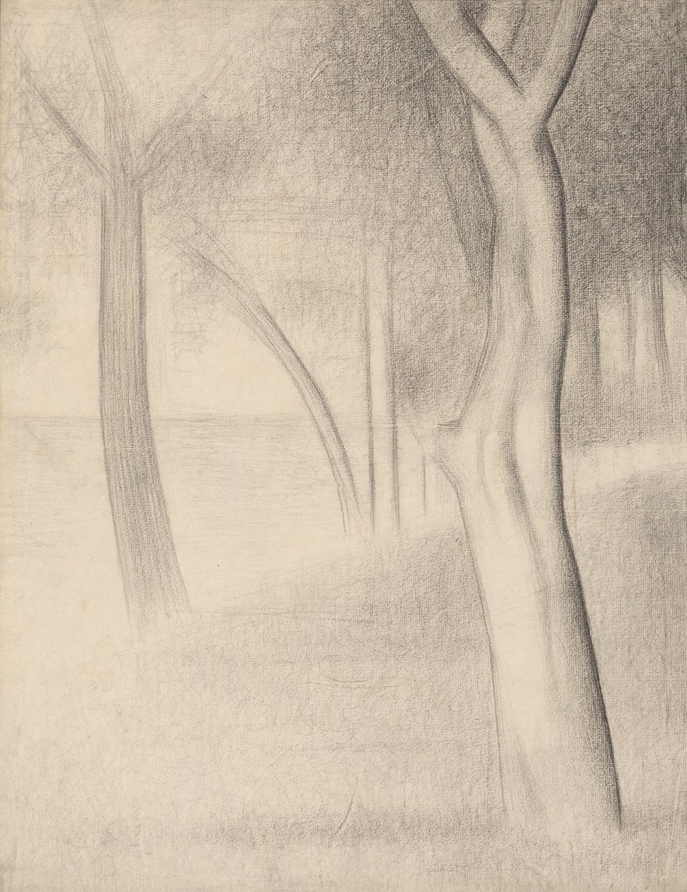 Träd (studie för La Grande Jatte) av Georges Seurat