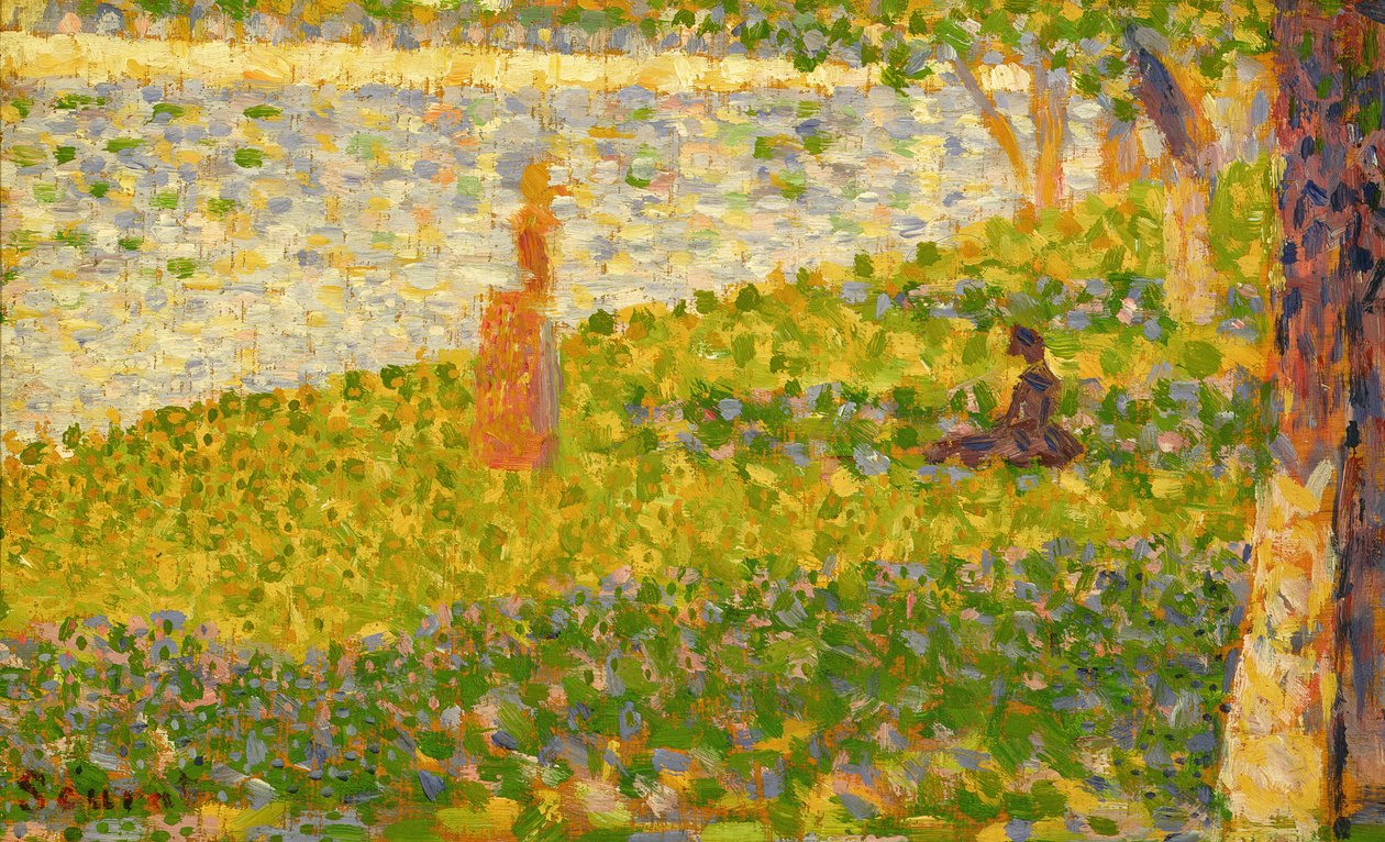 Kvinnor på flodstranden, studie för La Grande Jatte, ca 1885-86 av Georges Seurat