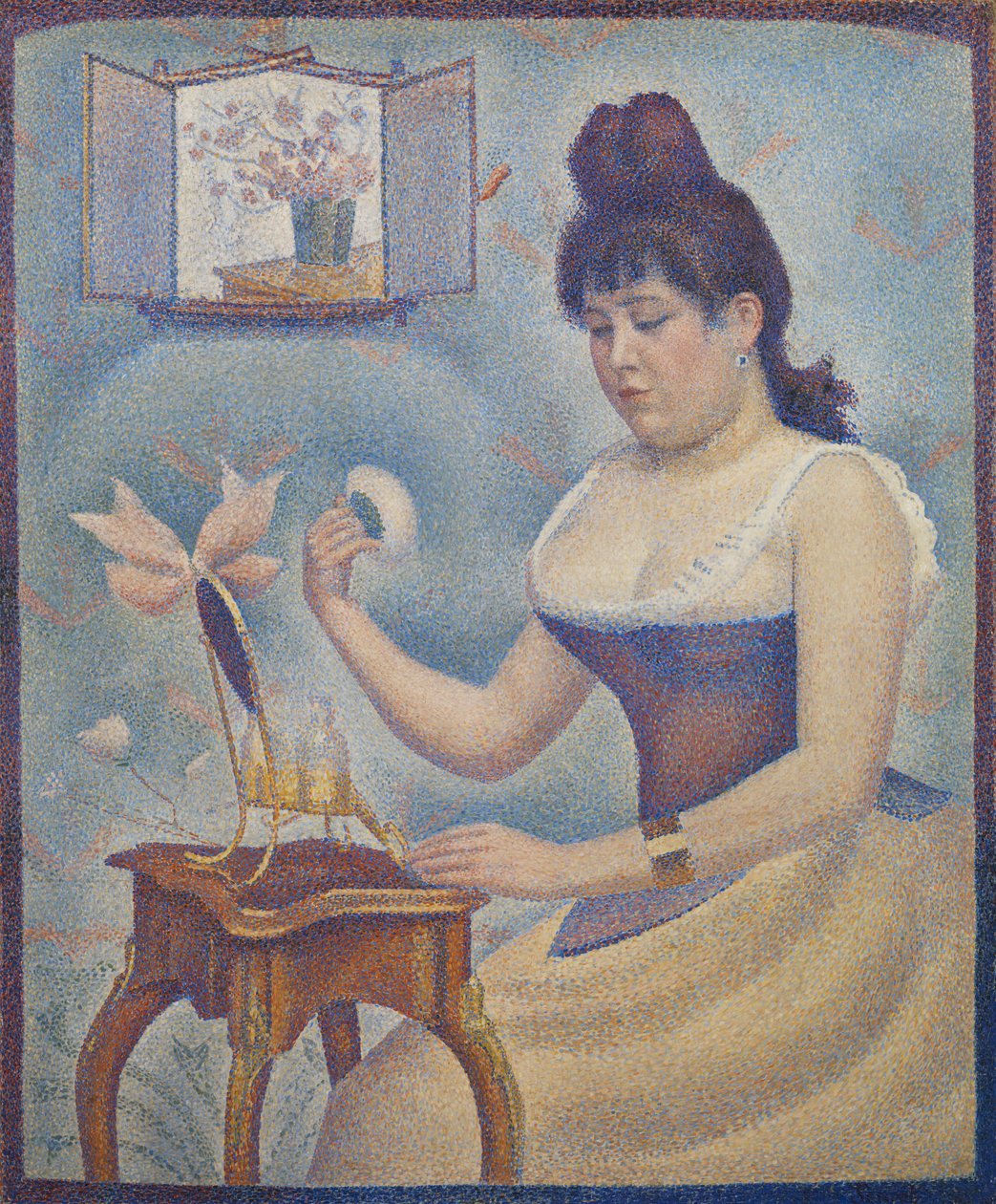 Ung kvinna som pudrar sig själv, ca 1888-90 av Georges Seurat