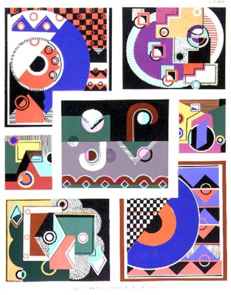 Geometriska mönster, album nr 1, pub. sent 1920-tal av Georges Valmier
