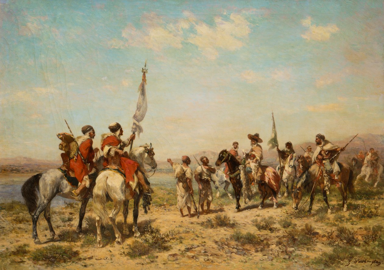 A Hunting Party (olja på duk) av Georges Washington