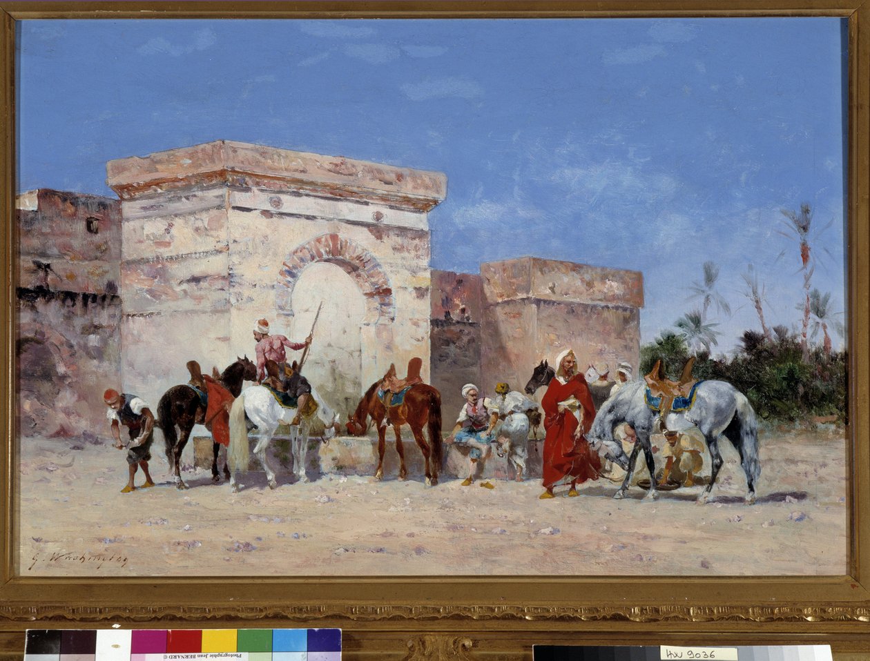 Untitled Pausen har källan till en oas i öknen. Målning av Georges Washington (1827-1910) Obligatorisk omnämnande: Collection foundation regards de Provence, Marseille av Georges Washington