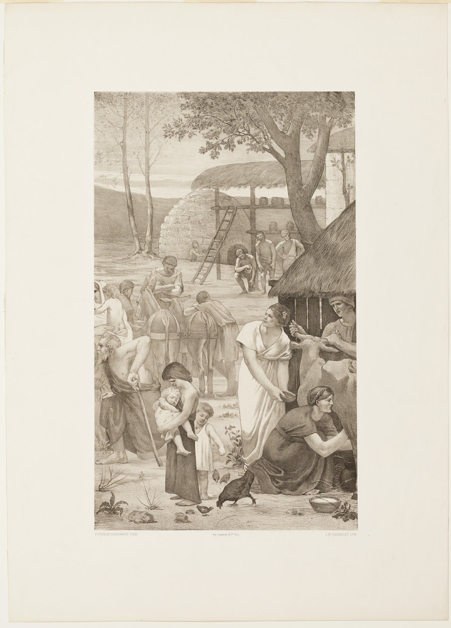 Den heliga Genevièves pastorala liv (höger panel) av Georges William Thornley