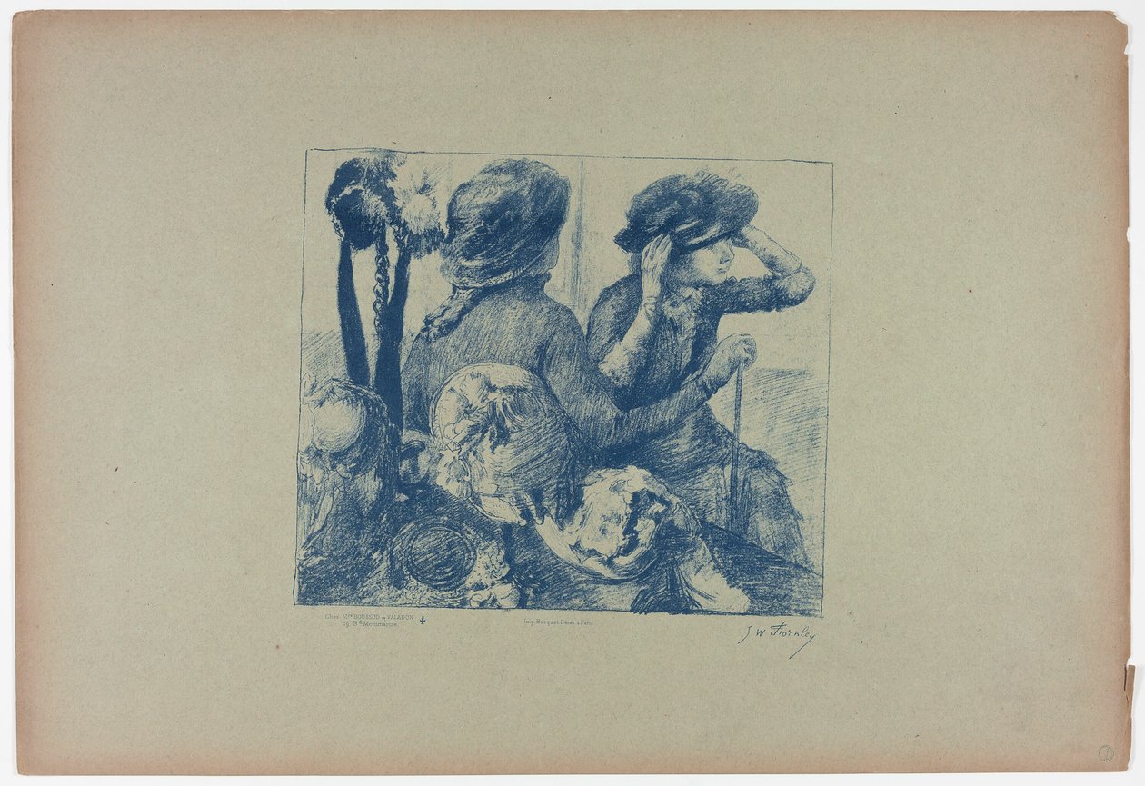 Kvinnor i en hattaffär av Georges William Thornley