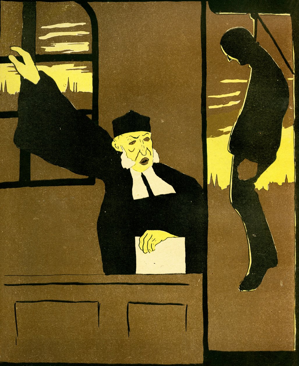 Belgisk domare som dömer en man att hängas, 1904. av Georges d 1878 1937 Ostoya