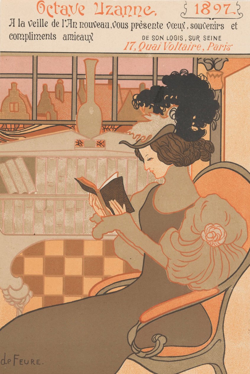 Nyårsönskningar för 1897 från Octave Uzanne, 1896 av Georges de Feure