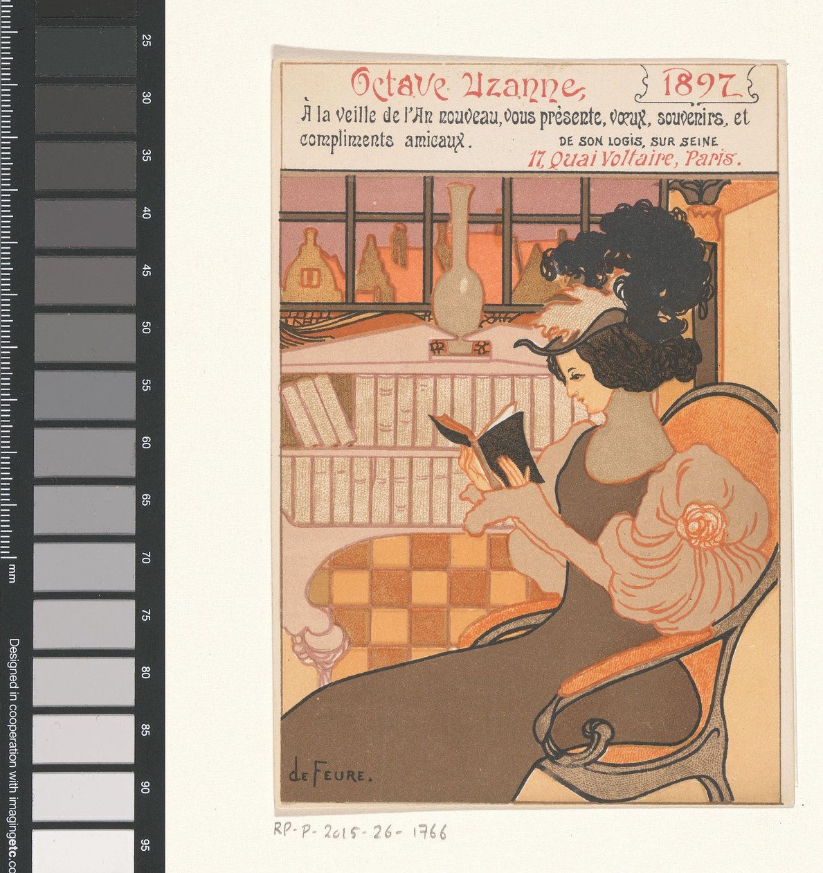 Nyårshälsning från Octave Uzanne för år 1897 av Georges de Feure
